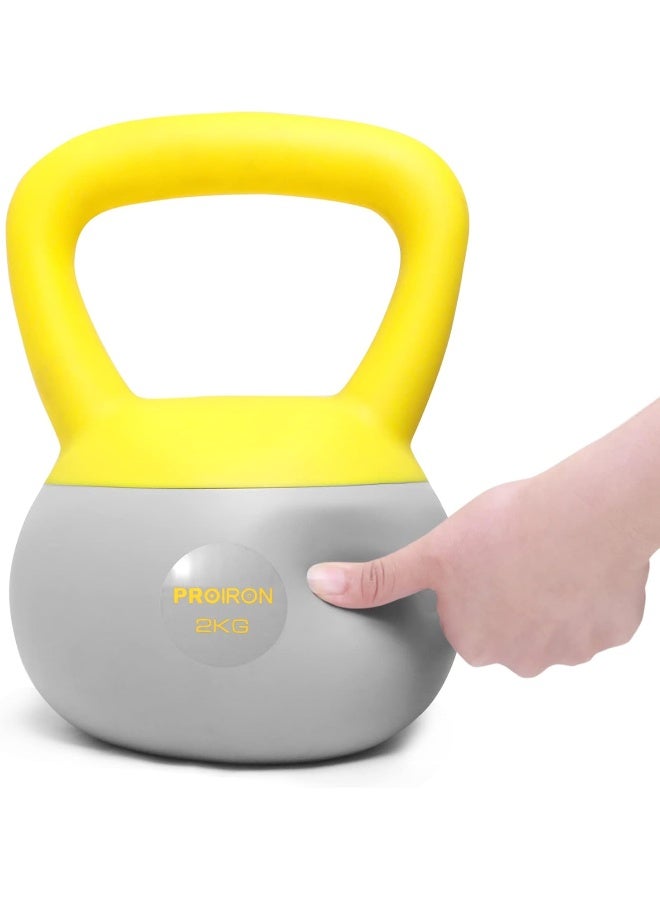 PROIRON Kettlebell PVC Soft Kettlebell Weights, Strength Training Kettlebells for Weightlifting, Conditioning, Strength & Core Training - 2KG - Image 1