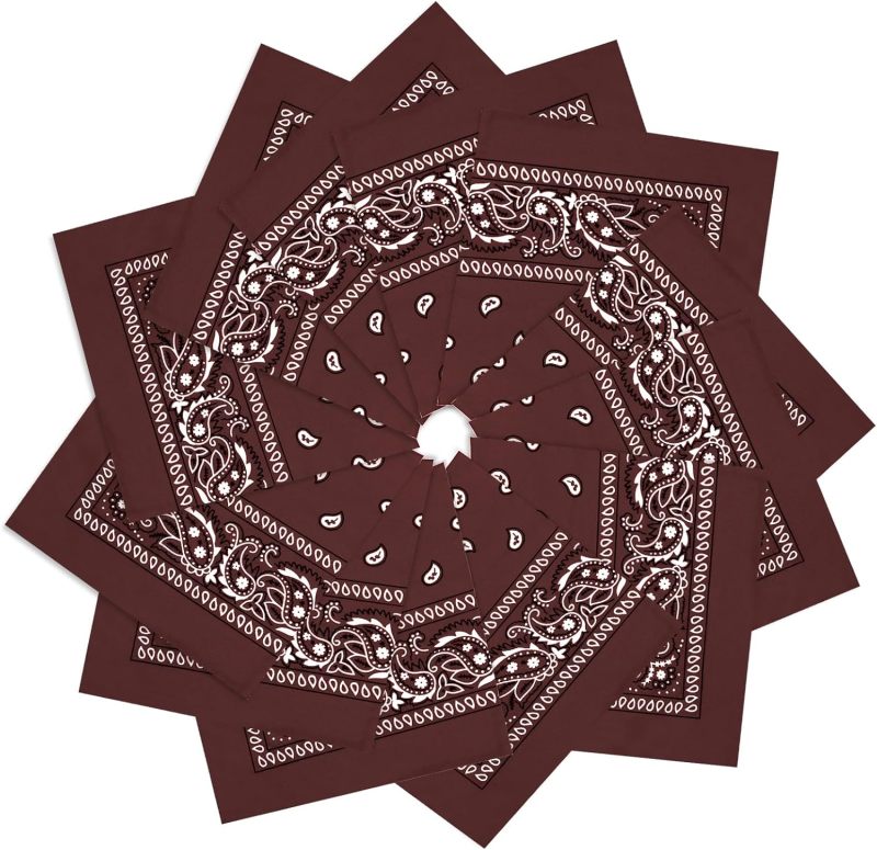 Cashmere Bandanas: Burgundy - Multipurpose Scarves for Unisex Western Wear, Travel Fashion Accessories - Image 1