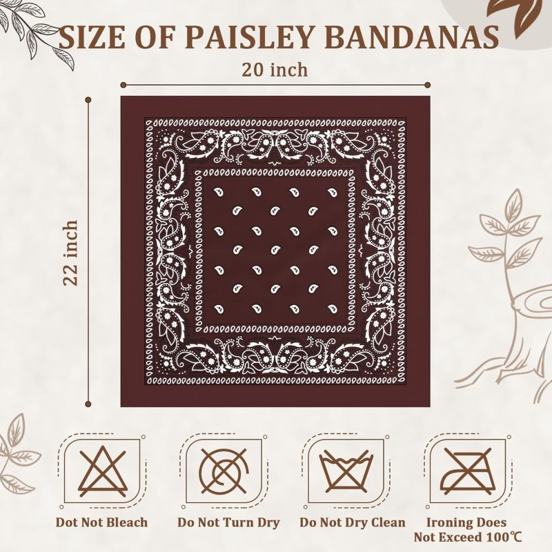 Cashmere Bandanas: Burgundy - Multipurpose Scarves for Unisex Western Wear, Travel Fashion Accessories - Image 2