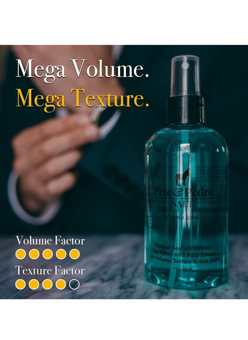 Pete & Pedro - Pete & Pedro SALT - Natural Sea Salt Spray for Hair Men & Women, Adds Instant Volume, Texture, Thickness, & Soft Hold | Texturizing & Thickening | As Seen on Shark Tank, 8.5 oz. - Image 1
