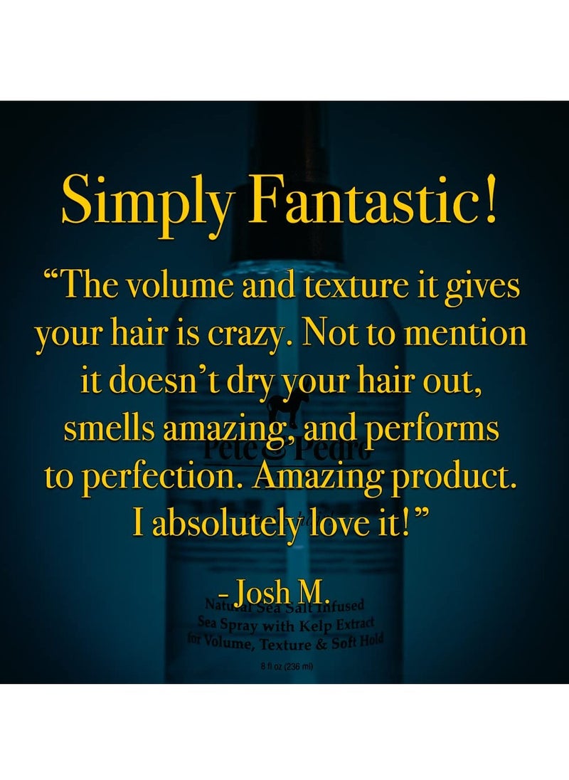 Pete & Pedro - Pete & Pedro SALT - Natural Sea Salt Spray for Hair Men & Women, Adds Instant Volume, Texture, Thickness, & Soft Hold | Texturizing & Thickening | As Seen on Shark Tank, 8.5 oz. - Image 1