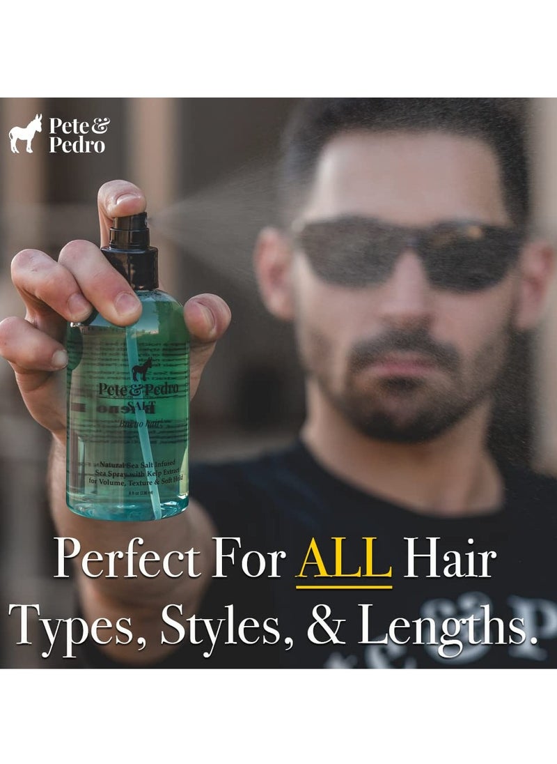 Pete & Pedro - Pete & Pedro SALT - Natural Sea Salt Spray for Hair Men & Women, Adds Instant Volume, Texture, Thickness, & Soft Hold | Texturizing & Thickening | As Seen on Shark Tank, 8.5 oz. - Image 1