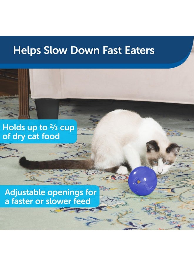 PetSafe - Slimcat Feeder Ball  Interactive Game For Your Cat  Fill With Food And Treats  Blue - Image 1