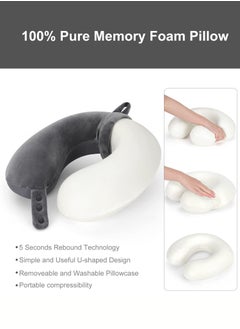 joyzzz Travel Neck Pillow, Best Memory Foam Airplane Pillow for Head Support Soft Adjustable Pillow for Plane, Car or Home Recliner Use (Grey)  - Image 3