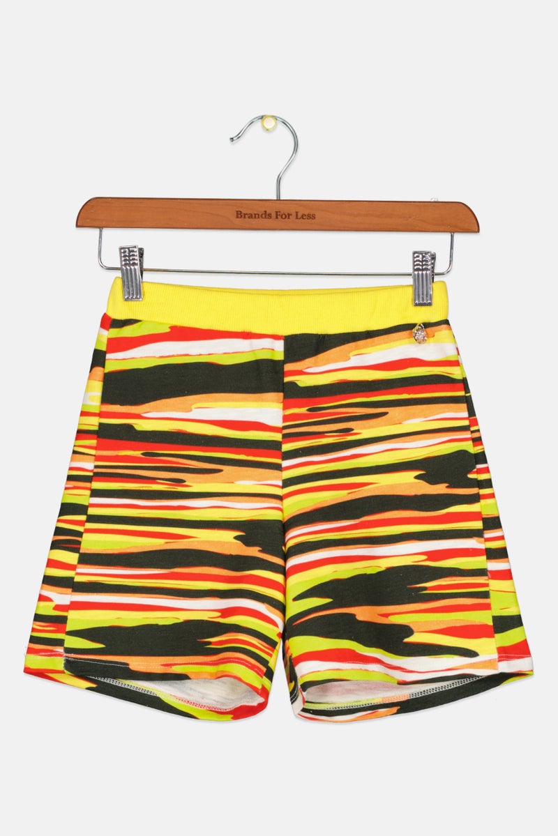 byblos Kids Girl Allover Print Basic Shorts, Black Combo  - Image 1