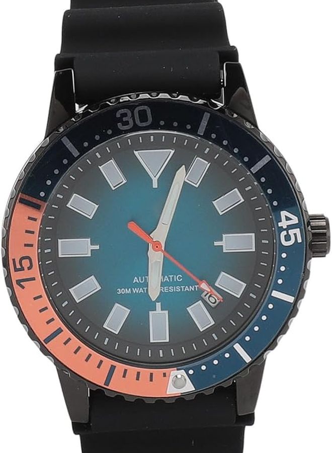 Black Orange Mens Chronograph Watch Rotatable Bezel Automatic Self Winding Luminous Display - Image 1