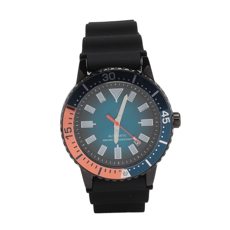 Black Orange Mens Chronograph Watch Rotatable Bezel Automatic Self Winding Luminous Display - Image 2