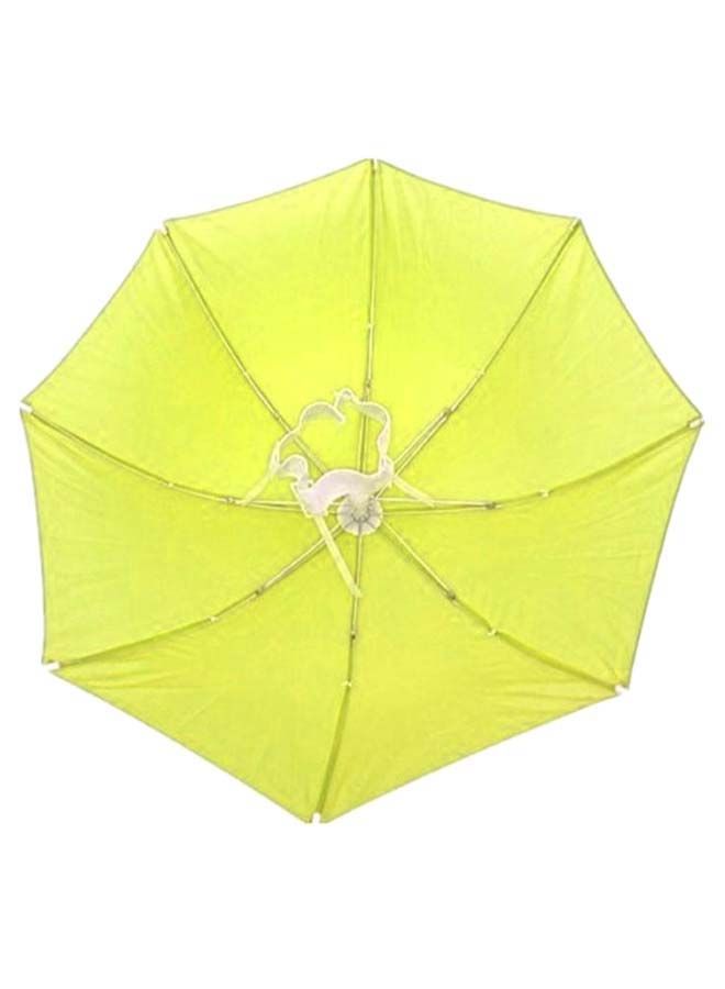 NIBEMINENT Foldable Headwear Umbrella Hat With Elastic Band Yellow - Image 2