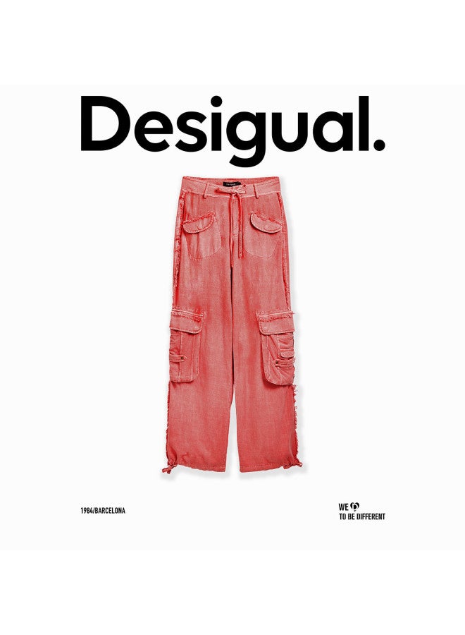 DESIGUAL سروال نسائي كاجوال مع حبل سحب وغرف تخزين - مجموعة ربيع/صيف 2025 - Image 2
