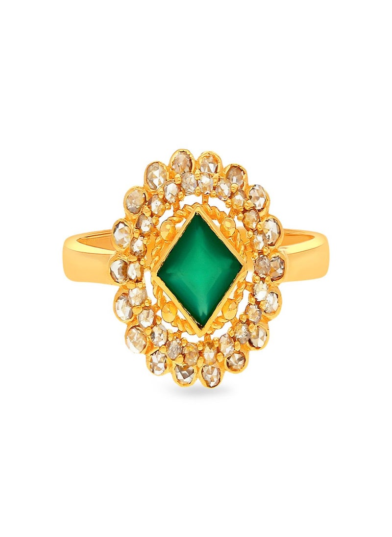 Malabar Gold and Diamonds - 22 Carat 916 Purity Yellow Gold Uncut Diamond Ring EGNPRE206RN1Y15 For Women - Image 1
