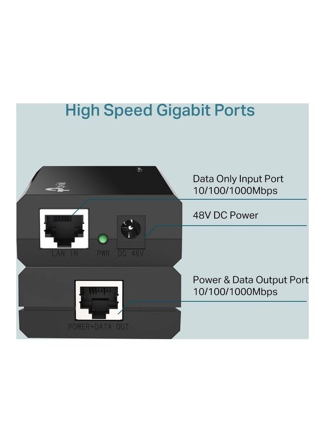 تي بي لينك محول حاقن PoE TL-PoE150S، متوافق مع IEEE 802.3af، حتى 100 متر (325 قدمًا)، جيجابت -10/100/1000 - Image 3