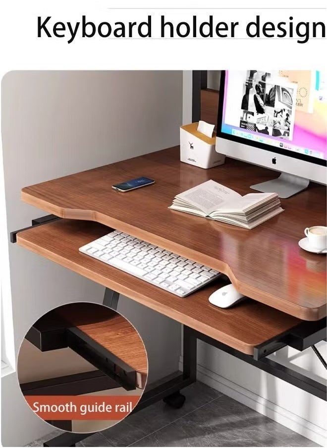 Aikenn - Study Desk With Bookshelf Storage Shelf And Drawer Desk Pc Desktop Computer Desk Home Office Desk Multifunctional Study Desk Multifunctional Gaming And Studying Desk For Home Easy To Assemble (Beige) - Image 1
