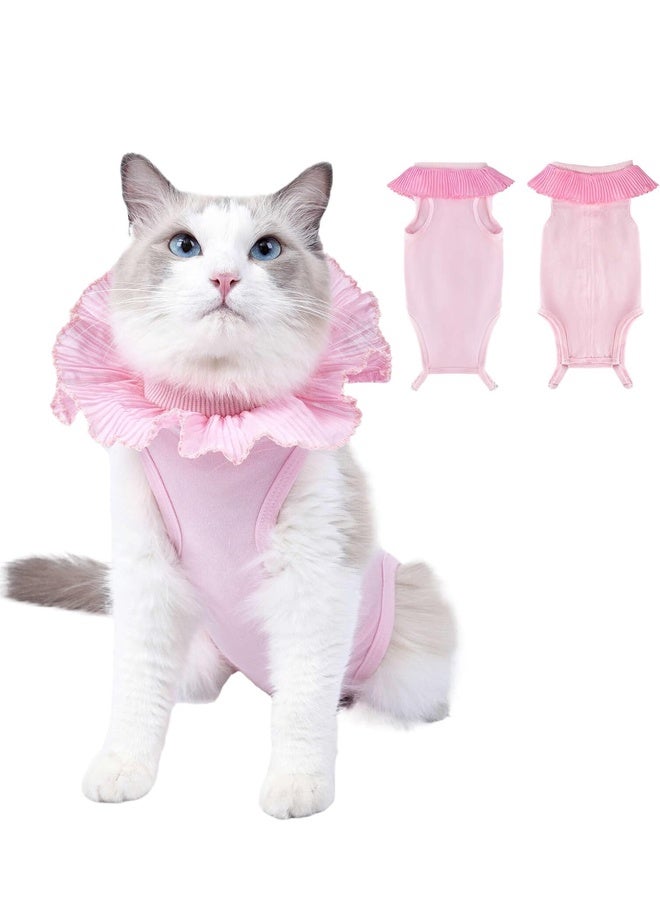 Cat Recovery Suit Female, Cat Onesie for Abdominal Wounds or Skin Issues, Breathable Cat Surgical Spay Recovery Suit - Image 1