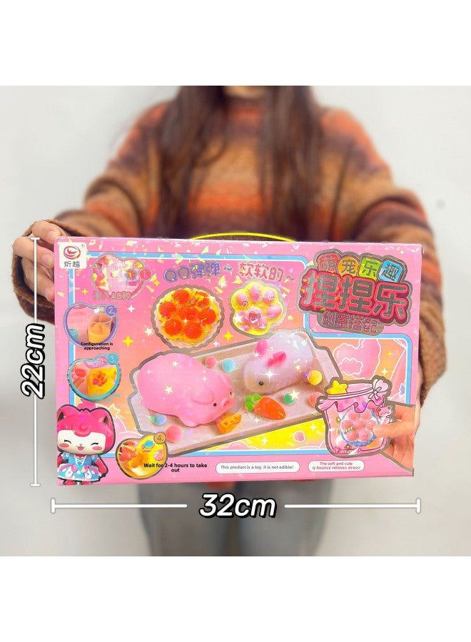 Children's Family Simulation Small Appliances Kitchen Kitchenware Tableware Refrigerator Accessories Toy Set Boys And Girls Toys-Color:6695 Cute Pet Pinch Fun Set 【big Gift Box】 - Image 1