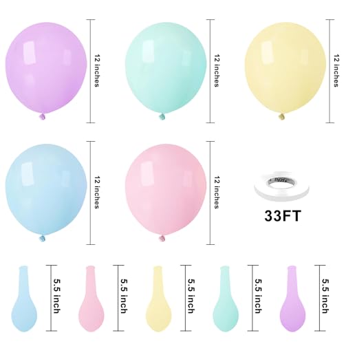 KBZVNAF Pastel Balloons Latex Party Balloons 50 Pack 12 inch Helium Multicolor Macaron Balloons for Baby Shower Birthday Wedding Rainbow Party Decorations - Image 5