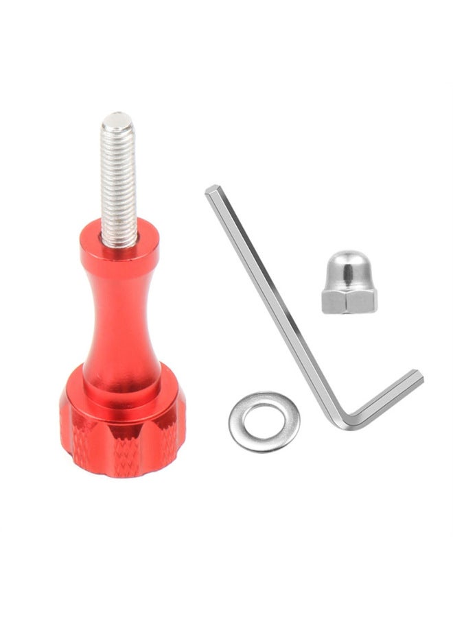 Generic Aluminum Alloy Screw Accessories GoPro11 Series 360 Xinjiang Sports Camera Metal Long And Short Color Screw Nut-Color:Red-Long + Wrench + Nut - Image 1