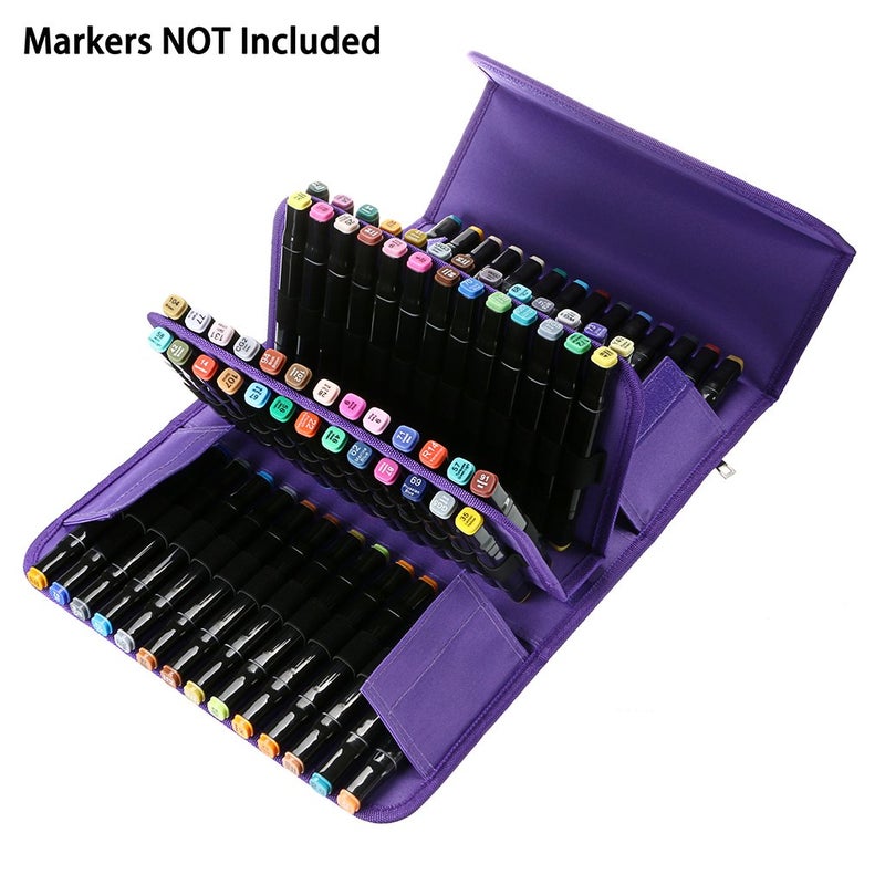 BTSKY Handy 80 Slot Carrying Lipstick Organizer Marker Case Holder for Touch Spectrum Noir Paint S, Purple - Image 3