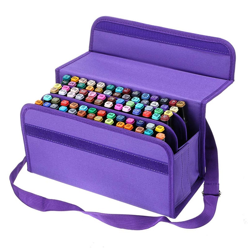 BTSKY Handy 80 Slot Carrying Lipstick Organizer Marker Case Holder for Touch Spectrum Noir Paint S, Purple - Image 1