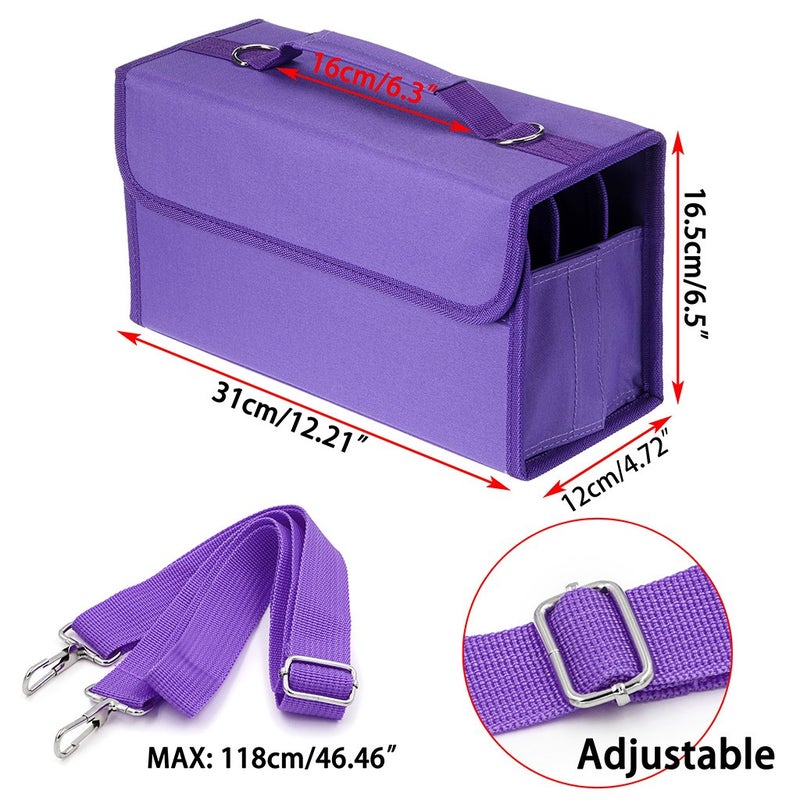 BTSKY Handy 80 Slot Carrying Lipstick Organizer Marker Case Holder for Touch Spectrum Noir Paint S, Purple - Image 4