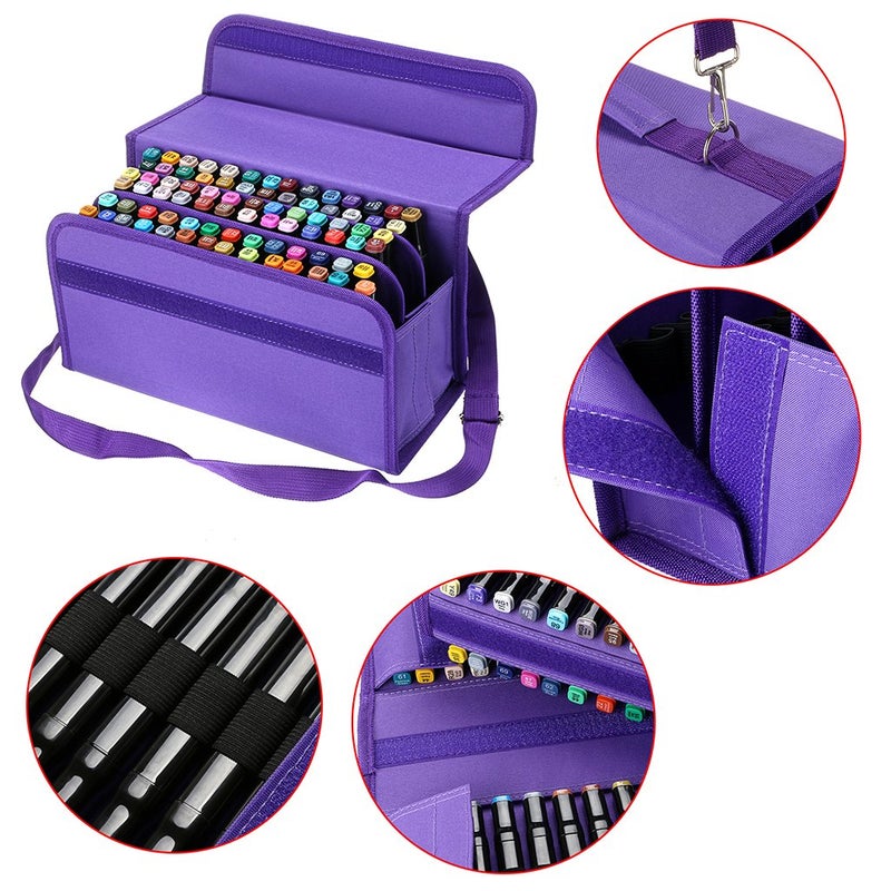 BTSKY Handy 80 Slot Carrying Lipstick Organizer Marker Case Holder for Touch Spectrum Noir Paint S, Purple - Image 5
