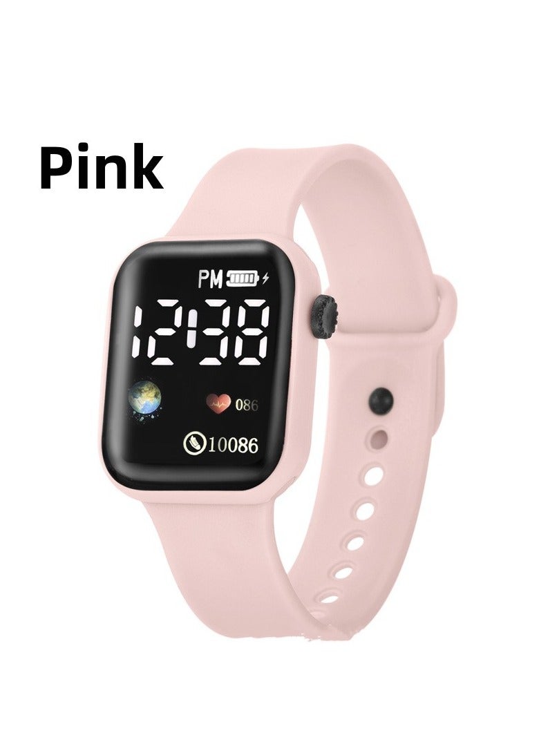 New smart electronic sports watch student children's electronic watch LED fashion casual watch pink
