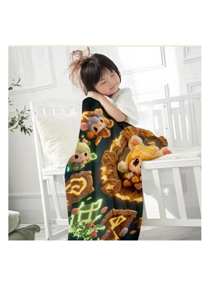 general Children's or student cartoon flannel thin blanket (warm and comfortable, suitable for sleep, games) 100cm*150cm - 63 - Image 4