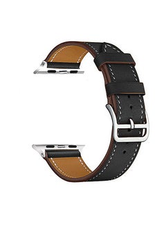 Apple Watch Leather band Compatible with 42mm(Series 10)/41mm/40mm/38mm, Apple Watch Leather Strap for Apple Watch All Series Compatible with 42mm(Series 10)/41mm/40mm/38mm Black
