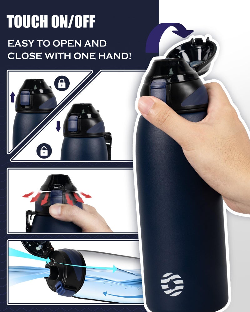 Fjbottle Insulated Water Bottle,27 oz Stainless Steel Wide Mouth Sports Water Bottle Double Wall Vacuum Leak Proof BPA Free Drinks Flask Keep Hot Or Cold Thermo Mug For university,Outdoor,Travel,Gym - Image 4