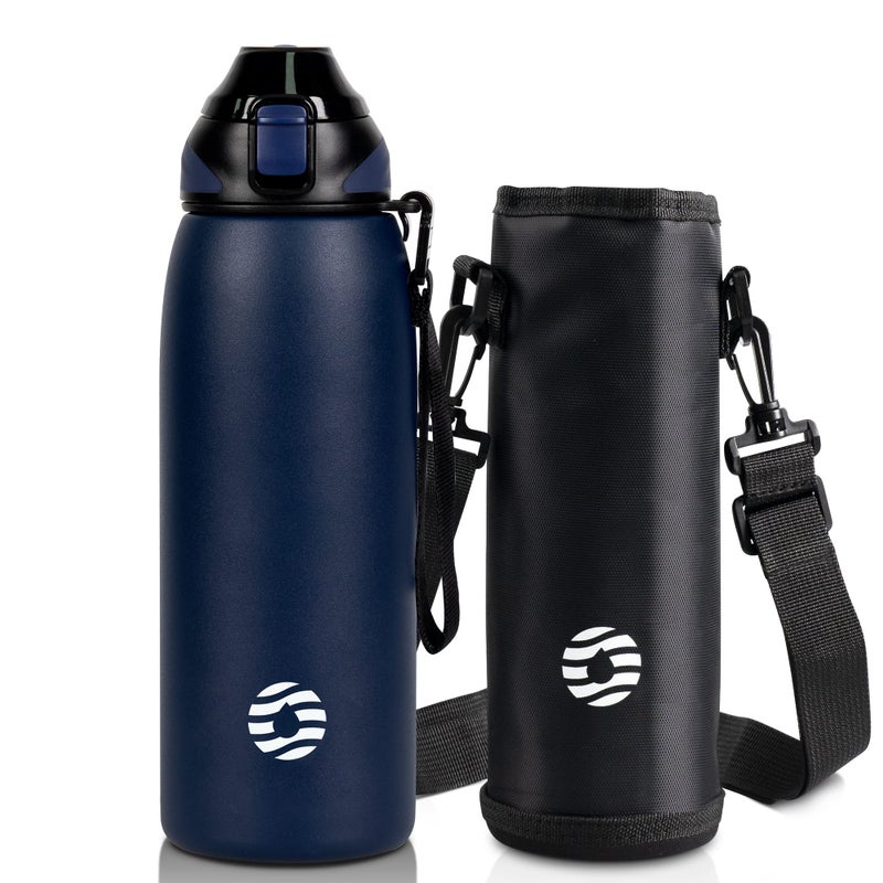 Fjbottle Insulated Water Bottle,27 oz Stainless Steel Wide Mouth Sports Water Bottle Double Wall Vacuum Leak Proof BPA Free Drinks Flask Keep Hot Or Cold Thermo Mug For university,Outdoor,Travel,Gym - Image 1