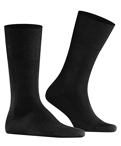 FALKE Men's Airport Socks, Light, Merino Wool Cotton, Crew Length, Classic Formal Socks, Trendy Work Clothing, Black (Black 3000), 8-9, 1 Pair - Image 4
