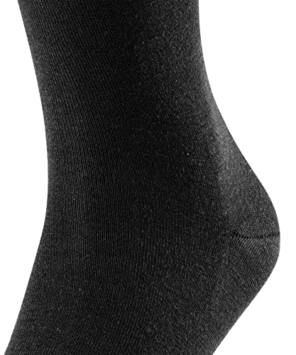 FALKE Men's Airport Socks, Light, Merino Wool Cotton, Crew Length, Classic Formal Socks, Trendy Work Clothing, Black (Black 3000), 8-9, 1 Pair - Image 5