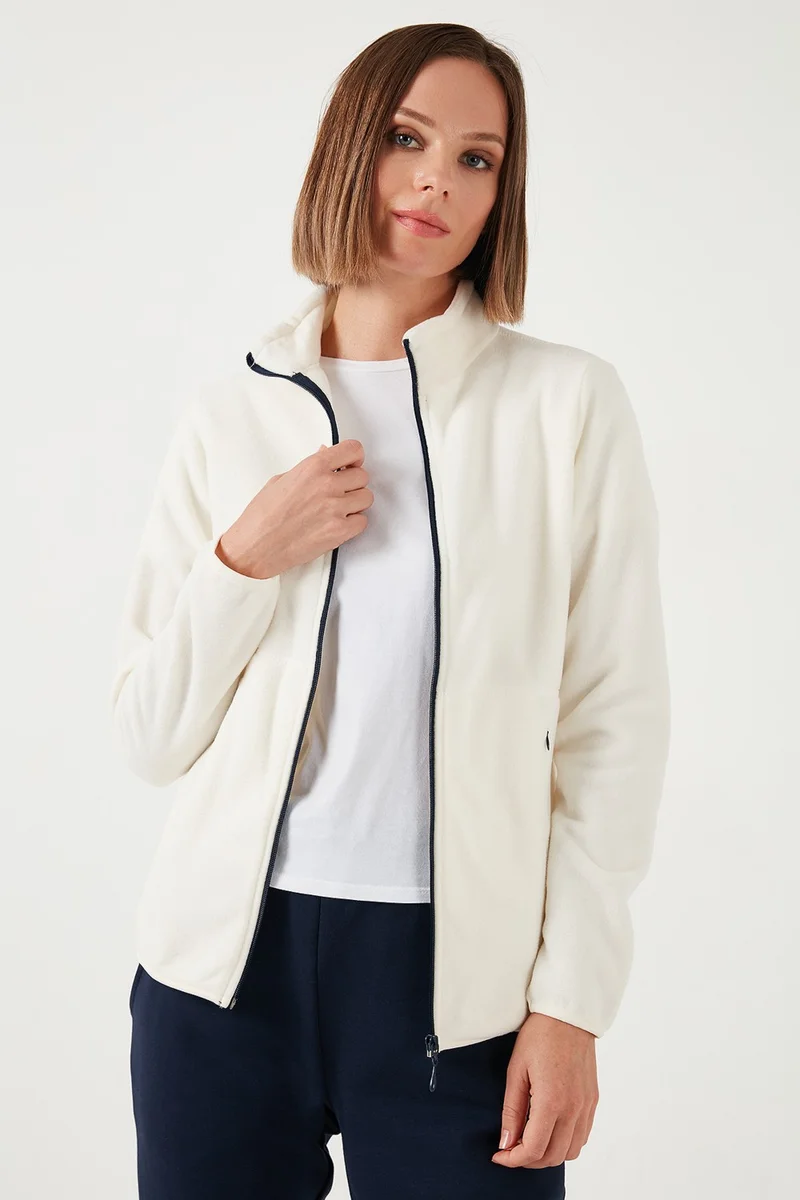 Lela Slim Fit Anti-Pilling Non-Pilling Zippered Polar Fleece Women's Cardigan 5907012