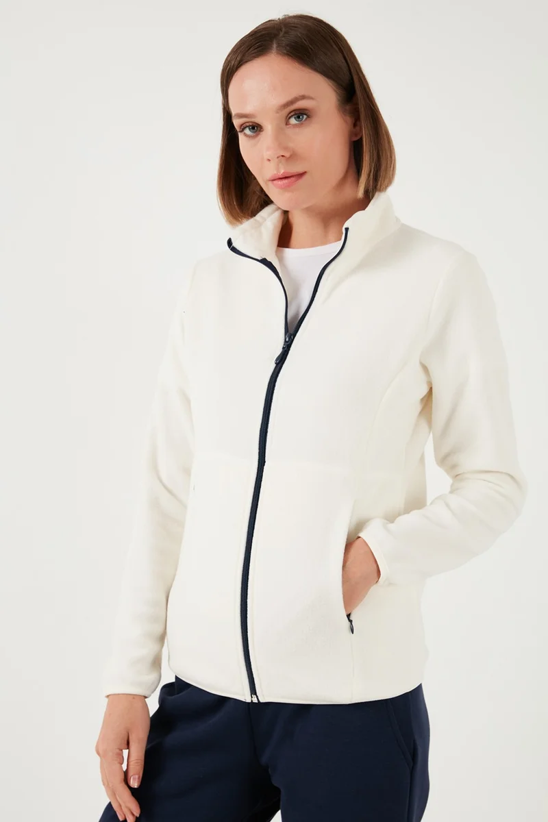 ليلا Slim Fit Anti-Pilling Non-Pilling Zippered Polar Fleece Women's Cardigan 5907012