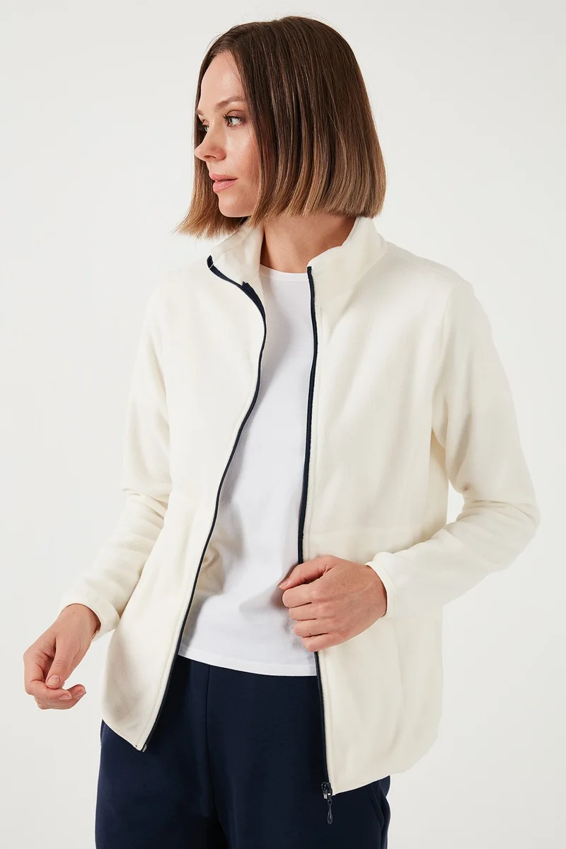 Lela Slim Fit Anti-Pilling Non-Pilling Zippered Polar Fleece Women's Cardigan 5907012