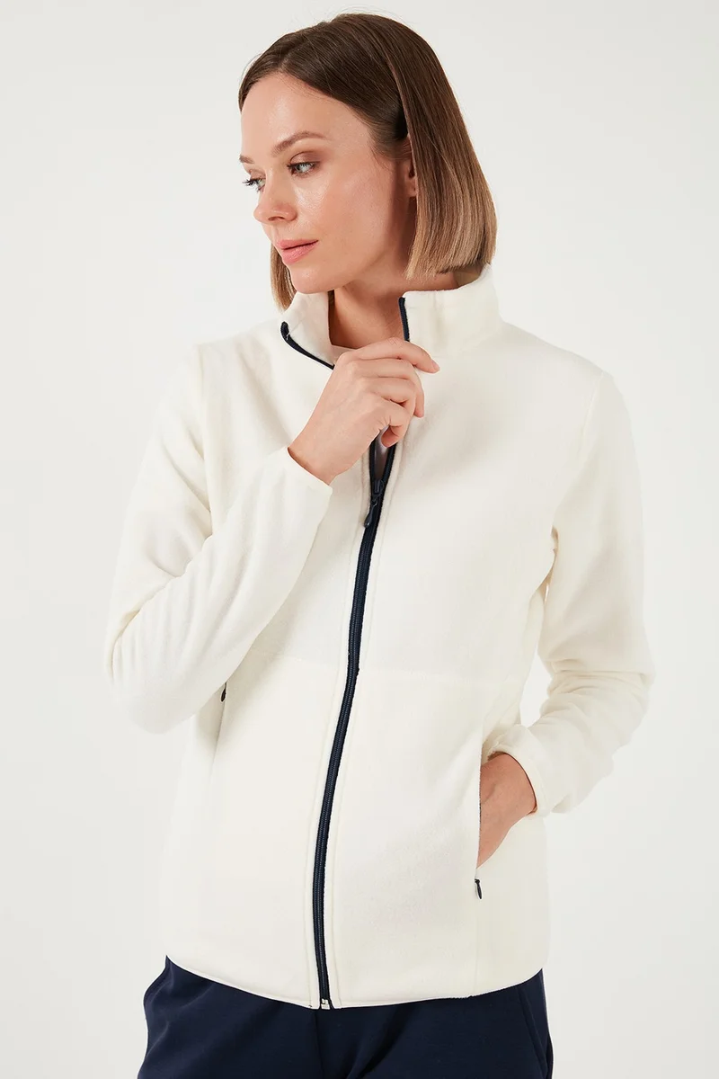 ليلا Slim Fit Anti-Pilling Non-Pilling Zippered Polar Fleece Women's Cardigan 5907012