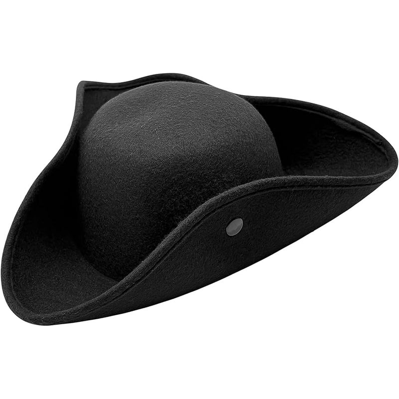 Jgalnim Pirate Hat for Men Women,Pirate Costume Accessories Hat,Colonial Triangle Hat for ,Dress Up Party - Image 1