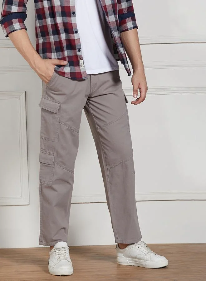 Dennis Lingo Men’s Relaxed Fit Mid Grey Cargo Trousers – Functional and Trendy