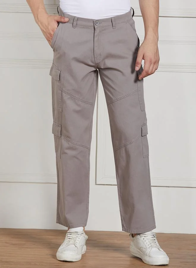 Dennis Lingo Men’s Relaxed Fit Mid Grey Cargo Trousers – Functional and Trendy
