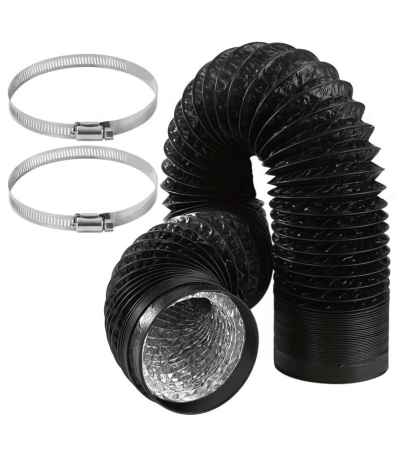 PVC Hose Exhaust Ventilation Duct 10 Centimeter Diameter 78.74 Inch Length with 2 Clamps 1 Set for Mobile Air Conditioner Dryer Exhaust Fan Vent System - Image 1