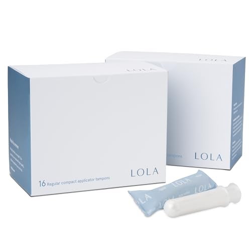 LOLA Organic Tampons - Regular Absorbency, 32 Count - Bulk Tampons for Women with BPA-Free Plastic Applicator & Hypoallergenic, Toxin-Free Feminine Hygiene Product - Image 1