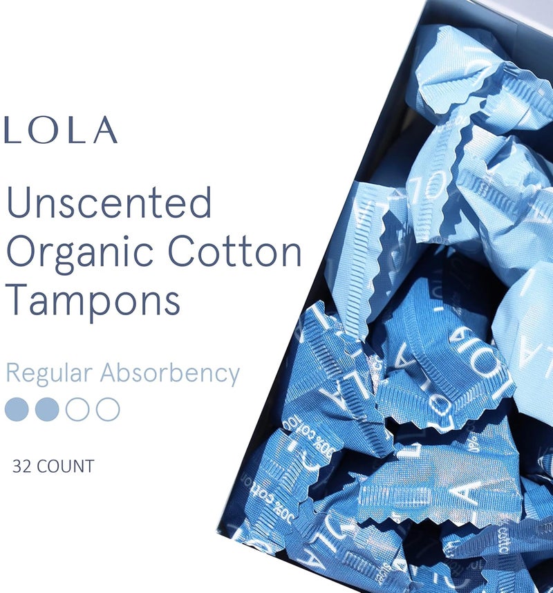 LOLA Organic Tampons - Regular Absorbency, 32 Count - Bulk Tampons for Women with BPA-Free Plastic Applicator & Hypoallergenic, Toxin-Free Feminine Hygiene Product - Image 2