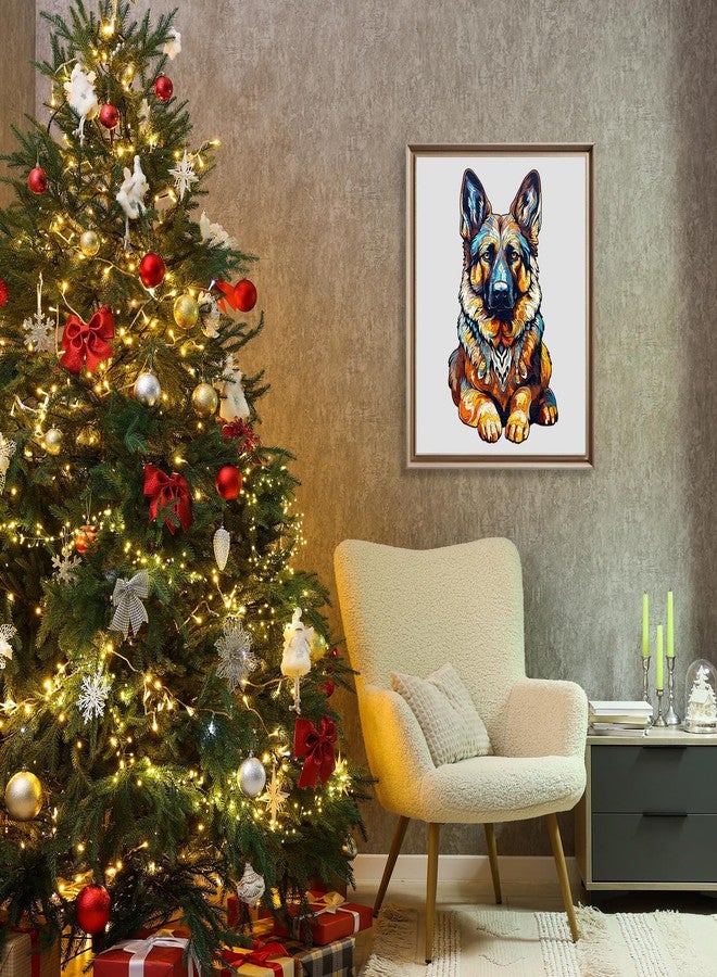 DOCRAGI Wooden Puzzles for Adults - German Shepherd Wooden Jigsaw Puzzle - Unique Animal Shaped Wood Puzzles Adult - Christmas Birthday Gifts for Adults/Friends/Family - 250pcs 16.5 * 8.9in - Image 2