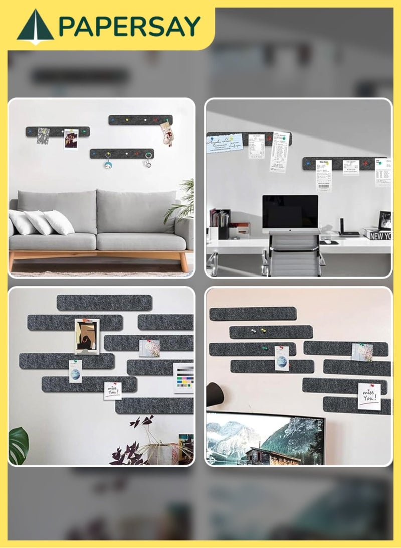 PAPERSAY 5 Pack Bulletin Board Strips, Felt Pin Board Bar with 50 Push Pins Self-Adhesive Felt Bulletin Board for Office School Home Wall Decoration, for Organize Memo, Photos, Display  - Image 4