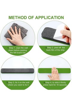 Generic 5 Pack Bulletin Board Strips, Felt Pin Board Bar with 50 Push Pins Self-Adhesive Felt Bulletin Board for Office School Home Wall Decoration, for Organize Memo, Photos, Display  - Image 2