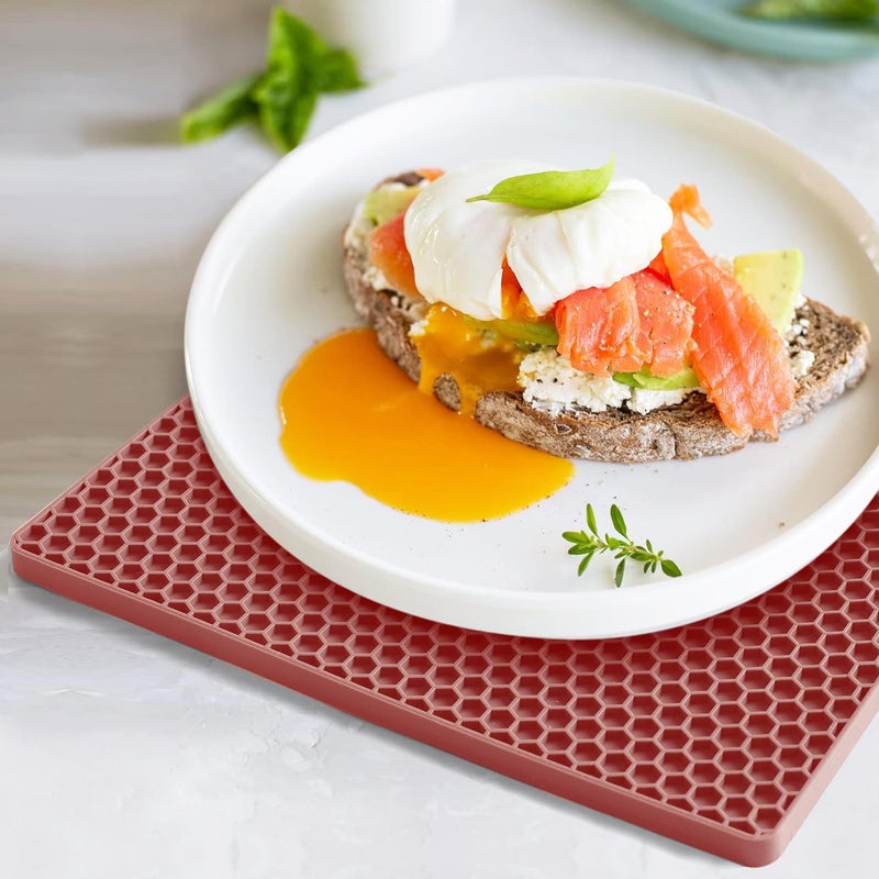 P Plus Fire Trivets for Hot Dishes Hot Pads for Kitchen Silicone Pot Holders for Hot Pots Silicone Mats for Kitchen Countertops Silicone Trivet Pot Mat (Brown, Set of 6) - Image 3