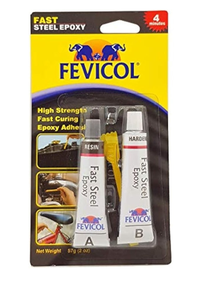 Fevicol High Strenght Fast Curing Steel Epoxy Adhesive Tube Set White 57grams - Image 2