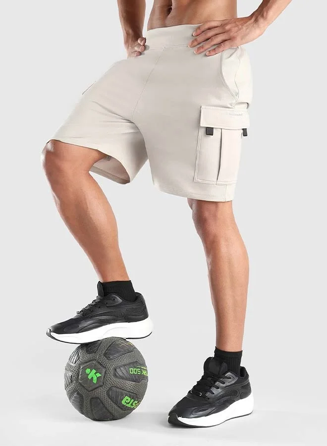 Musclemind Beige Men's Cargo Shorts for Men | Best Price UAE