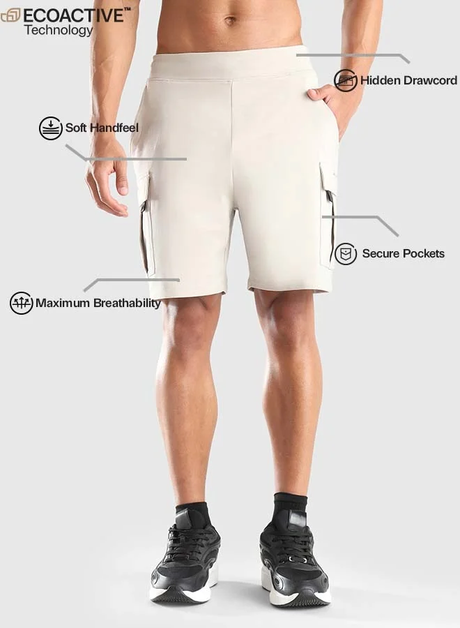 Musclemind Beige Men's Cargo Shorts for Men | Best Price UAE