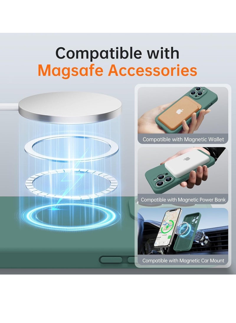 Raxoom iPhone 16 Pro Max Case with 2 Screen Protectors - MagSafe Compatible, Upgraded Camera Protection, Liquid Silicone Protective Case (6.9”) - Dark Green - Image 2