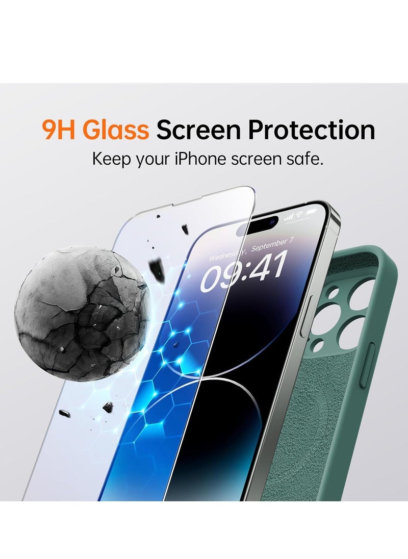 Raxoom iPhone 16 Pro Max Case with 2 Screen Protectors - MagSafe Compatible, Upgraded Camera Protection, Liquid Silicone Protective Case (6.9”) - Dark Green - Image 4